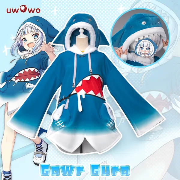 【Pre-sale】Uwowo Vtuber Gawr Gura Cosplay Costume Shark Cute Unisex Dress | Set A XL