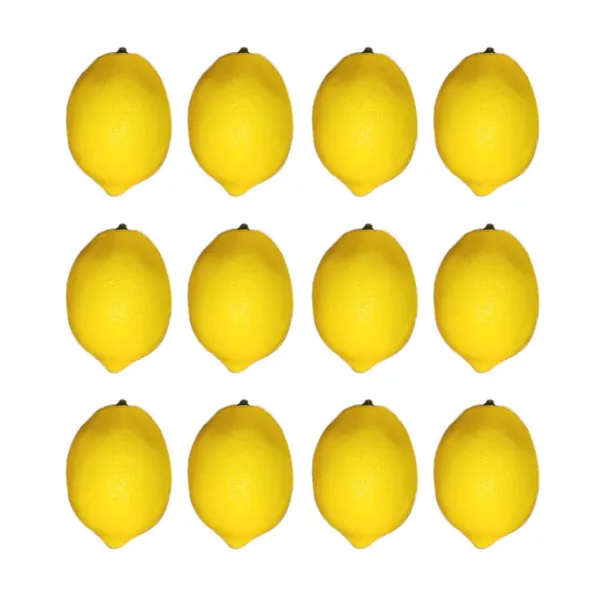 12 Pcs Fake Lemons,Artificial Yellow Lemons Artificial Fruits Faux Lemon Lifelike Simulation for Kichen Party Chirstmas Decor Photography Prop