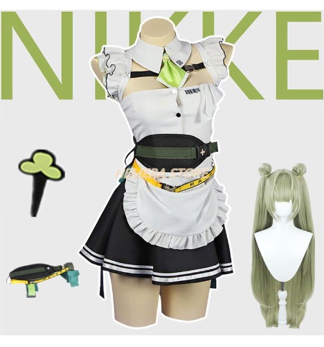 Nikke The Goddess Of Victory Soda Cosplay Costume Game Nikke Kawaii Sexy Maid Suit Woman Maid Uniformbirthday Gifts Green Wig - AliExpress 