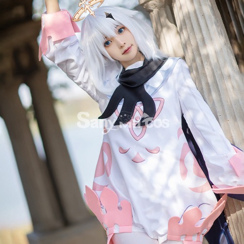 【48H To Ship】Game Genshin Impact Paimon Bodysuit and Shawl Cosplay Costume - XL