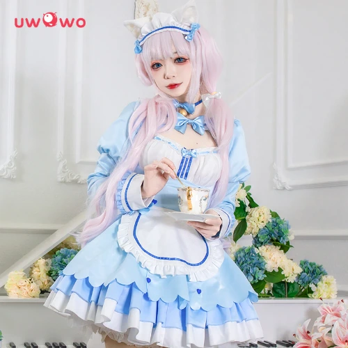 NEKOPARA vol.4 Vanilla Maid Dress Cosplay Costume Chocola Vanilla Cute Blue Dress For Women Girl Outfits - AliExpress 