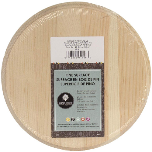 Walnut Hollow 1618 Pine Circle Plaque, 8-inches Diameter x 0.63 inches, Beige