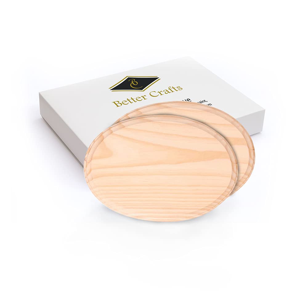 Oval Wooden Plaque, Unfinished Natural Pine Wood Plaque, Great for DIY Craft Projects & Home Decoration - 5 x 7 inches - 2 Pcs.