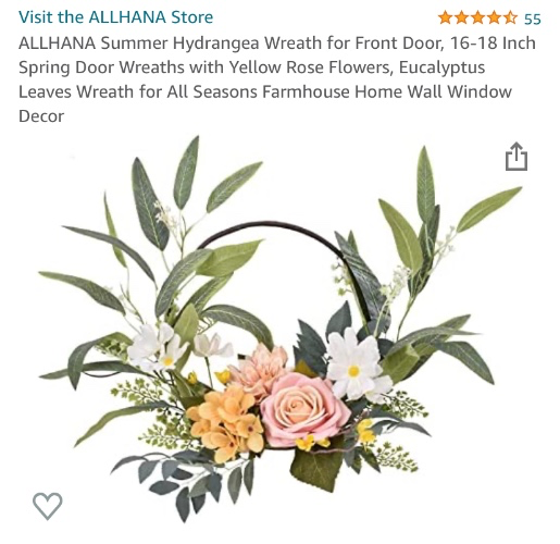 💐Summer Hydrangea Wreath for Front Door, 16-18 Inch Spring Door Wreaths with Yellow Rose Flowers, Eucalyptus Leaves Wreath for All Seasons Farmhouse Home Wall Window Decor - Yellow Dali Flower/Eucalyptus Leaves