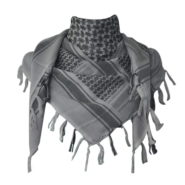 Explore Land Cotton Shemagh Tactical Desert Scarf Wrap - Gray