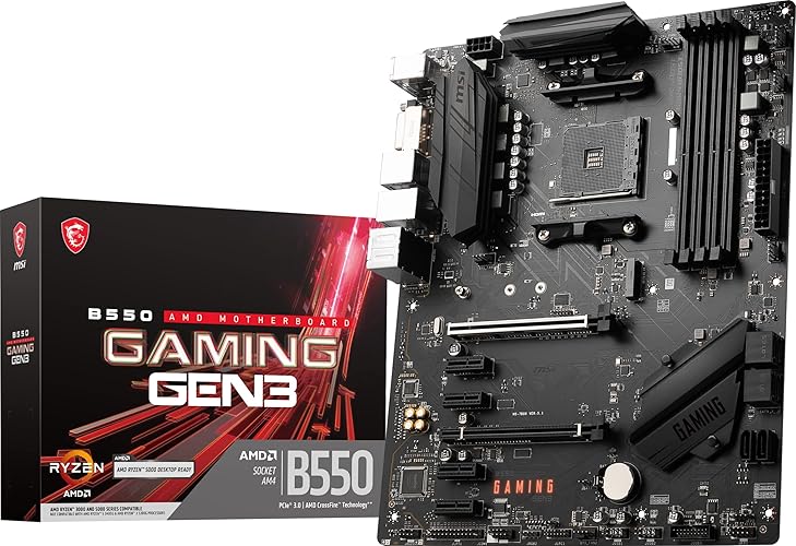 MSI B550 Gaming GEN3 Gaming Motherboard (AMD AM4, DDR4, PCIe 3.0, SATA 6Gb/s, M.2, USB 3.2 Gen 1, HDMI, ATX, AMD Ryzen 5000/4000 Series Processors) - B550 GAMING GEN3 - ATX