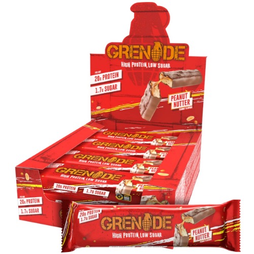 Grenade High Protein and Low Carb Bar, 12 x 60 g - Peanut Nutter (Packaging May Vary) - Peanut Nutter Low Carb Bar