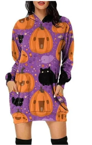 Halloween Hoodies for Women,Pumpkin Printed Sweatshirts Casual Long Sleeve Pullover | Walmart Canada