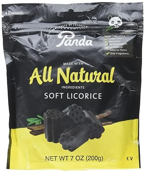 Panda Licorice Soft Chews Black, 7 Oz - 7 Ounce (Pack of 1)