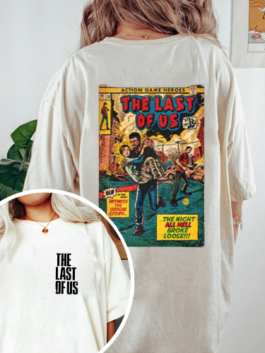 Oversized The Last Of Us Art Poster Vintage T-Shirt