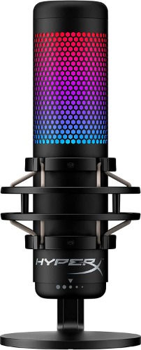 HyperX QuadCast S – RGB USB Condenser Microphone for PC, PS4, PS5 and Mac, Anti-Vibration Shock Mount, 4 Polar Patterns, Pop Filter, Gain Control, Gaming, Streaming, Podcasts, Twitch, YouTube, Discord - RGB Lighting QuadCast Black