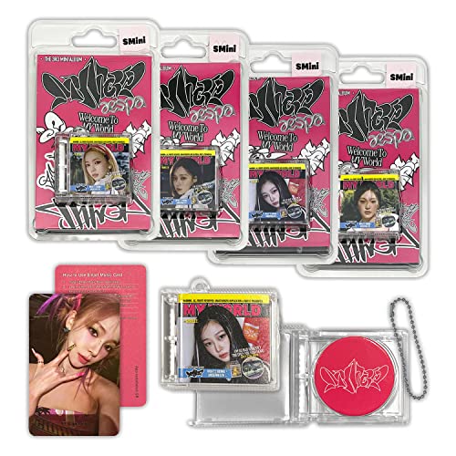 aespa - 3rd Mini Album [MY WORLD] (SMini Ver. - RANDOM) Package + SMini Case + Music NFC CD + Photo Card + 2 Pin Button Badges + 4 Extra Photocards