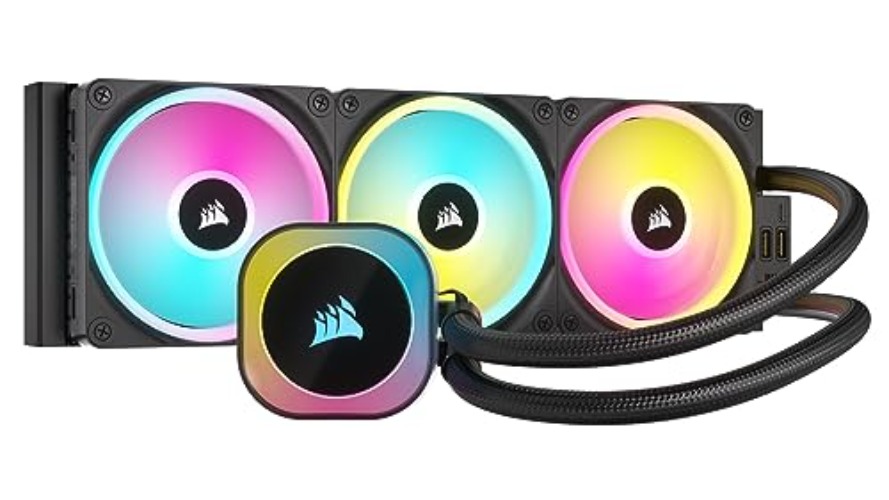 CORSAIR iCUE Link H150i RGB Liquid CPU Cooler - 360mm AIO - QX120 RGB Fans - Fits Intel® LGA 1700, AMD® AM5 - iCUE Link System Hub Included - Black