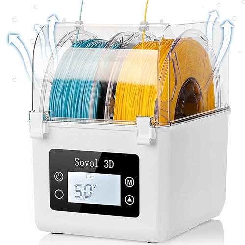 Sovol Filament Dryer 2024, 2 PTFE Seals Added to The Top of The Box，SH01 Filament Dehydrator Spool Holder, Keeping Filament Dry During 3D Printing, Compatible with PLA PETG TPU ABS Material - Sh01
