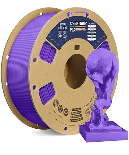 OVERTURE PLA Plus (PLA+) Filament 1.75mm PLA Professional Toughness Enhanced PLA Roll, Cardboard Spool, Premium PLA 1kg(2.2lbs), Dimensional Accuracy +/- 0.02mm (Purple) - Purple