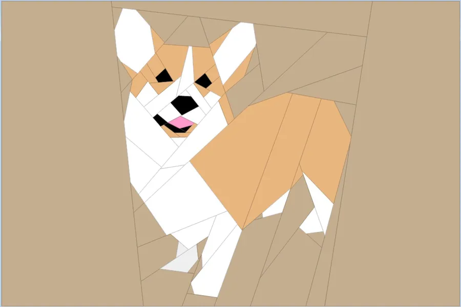 Pattern for Corgi square