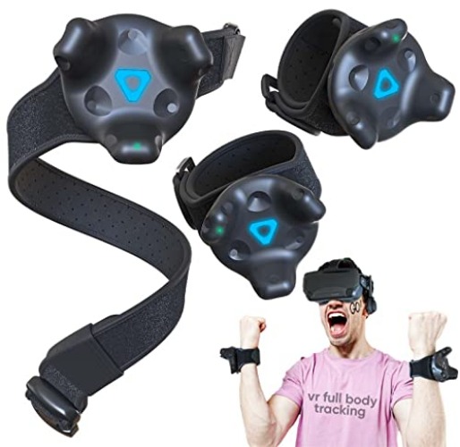 Skywin VR Tracker Belt and Strap Bundle for HTC Vive System Pucks - Adjustable Hand Straps Waist Full-Body Tracking in Virtual Reality (1 2 Straps) - 1 Belt 2 Hand Strap - Belt & Hand Strap
