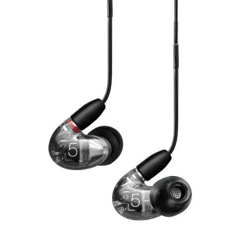 Shure AONIC 5 Wired Sound Isolating Earphones with Remote + Mic - clear