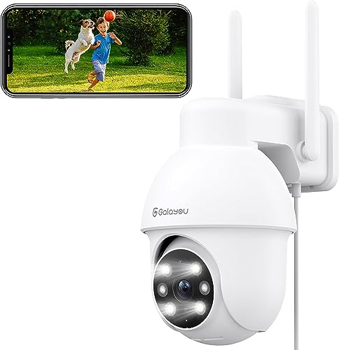 GALAYOU 2K Überwachungskamera Aussen, PTZ Outdoor WLAN IP Kamera überwachung außen, WiFi Dome Camera mit Farbiger Nachsicht, Zwei-Wege-Audio Y4… - 1