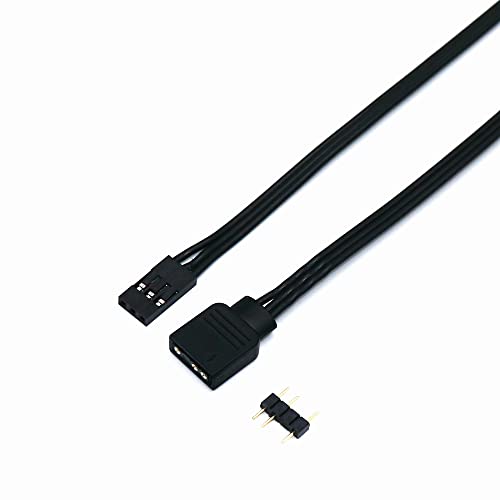 Angitu for Corsair Fan RGB ARGB Adapter Cable HD LL120 140 QL 3Pin 4Pin Fan to 5V 3Pin RGB LED Cable 50cm (3p F to RGB) - 3p F to RGB