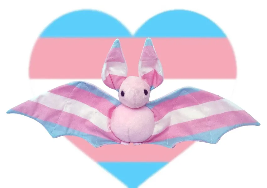 Handmade Pink Transgender Pride Bat Doll  - Made To Order