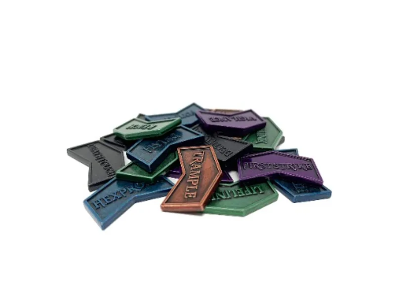 Citadel Black MTG Keyword Counters Set of 20 Metal Tokens - with Velvet Drawstring Pouch, Antique Metal Finish Tokens, Magic: The Gathering