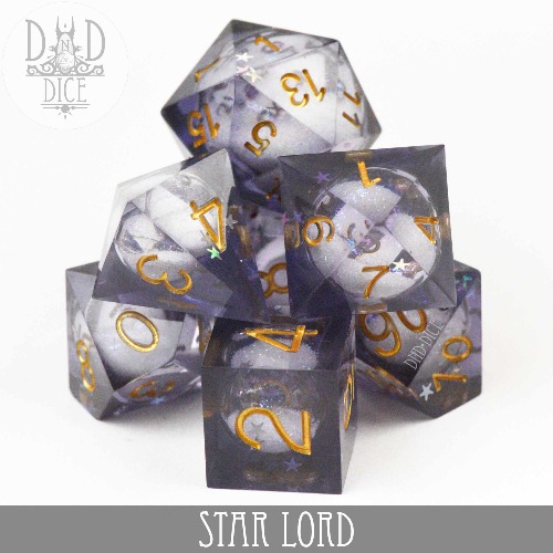 Star Lord Handmade Dice Set (Liquid Core)