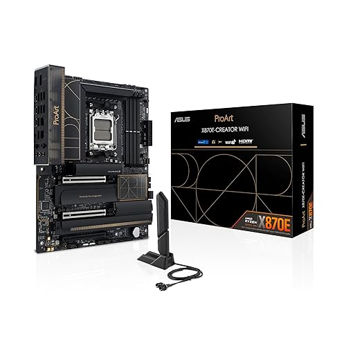 ASUS ProArt X870E-CREATOR WiFi AMD AM5 X870E ATX Motherboard PCIe® 5.0 x16 Slots with Full Support for Next-gen GPUs, 16+2+2 Power Stages, DDR5, Dual USB4®, 10 Gb & 2.5 Gb LAN, WiFi 7, Four M.2 Slots - ProArt X870E-CREATOR|WIFI 7