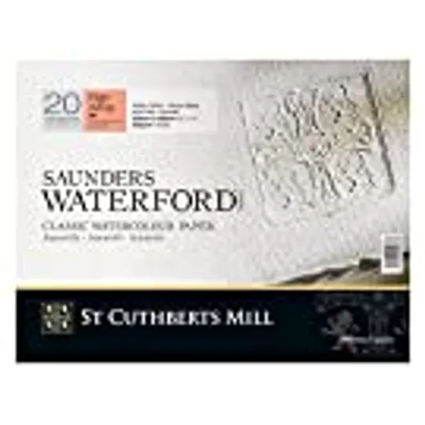 High White Saunders Waterford Block 300gsm 228 x 304mm (9" x 12") 20 Sheets Hot Pressed