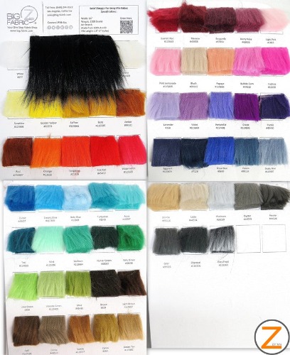 Ecoshag Faux Fake Fur Solid Shaggy Long Pile Fabric - Big Z Color Card | Default Title