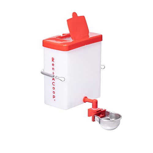 RentACoop 64oz(2L) Small Animal Drinker with Auto-Fill Metal Cups - Suitable for Small Pets, Bunnies, Hamsters, Guinea Pigs, Rabbits, Chinchillas, Mice and Rats