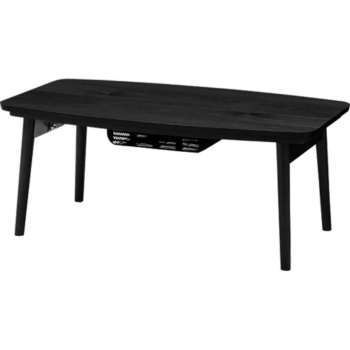 AZUMAYA ELFI-901BK Folding Legs Kotatsu Heater Table, W36.0 x D20.0 x H14.5 Inches, Natural Wooden Material, Home and Living, Black Color - Black