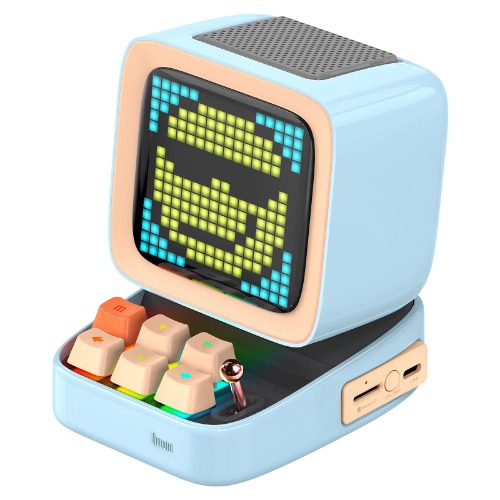 Divoom Ditoo Retro Pixel Art Game Bluetooth Speaker with 16X16 LED App Controlled Front Screen (Blue) … - Blue