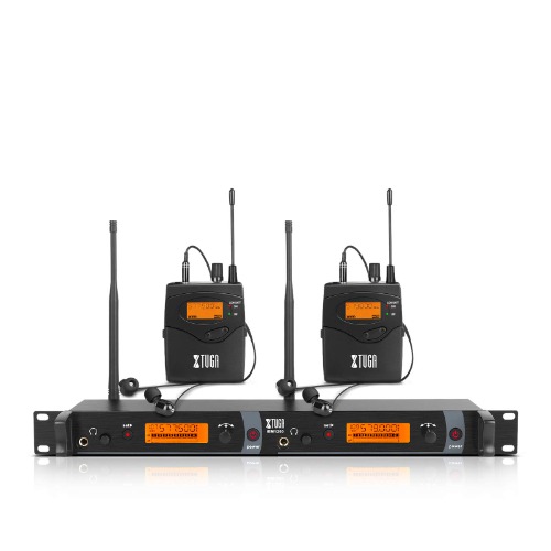 IEM1200 Wireless in Ear Monitor System 2 Channel 2/4 Bodypacks Monitoring with in Earphone Wireless Type Used for Stage ，Studio and Church (2 Bodypacks) - 2 Bodypacks
