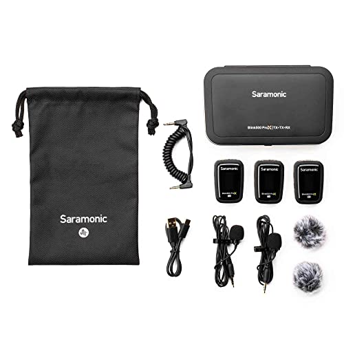 Saramonic Blink 500 Pro X B2 2-Person Wireless 2.4GHz Clip-On Microphone System with Lavaliers for Cameras, Mobile & More, Black - Dual - Camera Mount Receiver