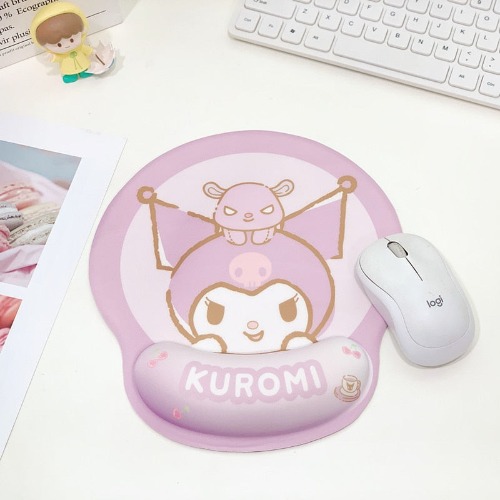 Kawaii Mousepad With Wrist Support - 3 / 25x22cm