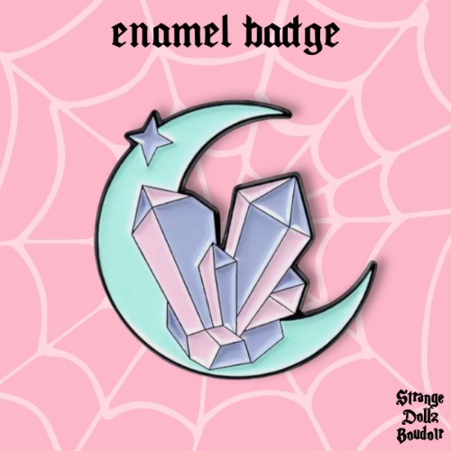 Witchy Crystals Celestial enamel pin badge, pastel goth, Strange Dollz Boudoir