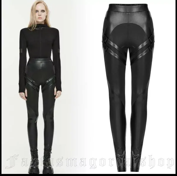 Leather belt leggings