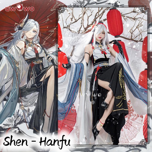 Uwowo Genshin Impact Fanart Shenhe Chinese Hanfu Traditional Clothing Liyue Cosplay Costume - 【Pre sale】Set A (Costume) L