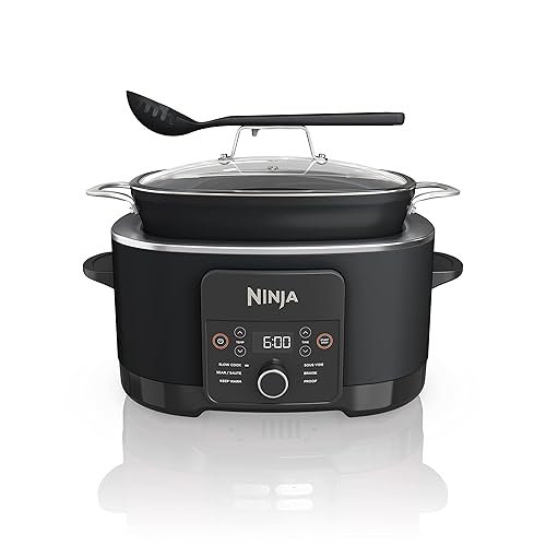 Ninja MC1010 Foodi PossibleCooker PLUS - Sous Vide & Proof 6-in-1 Multi-Cooker, with 8.5 Quarts, Slow Cooker, Dutch Oven & More, Glass Lid & Integrated Spoon, Nonstick, Oven Safe Pot to 500°F, Black - Black - 8.5 Quarts