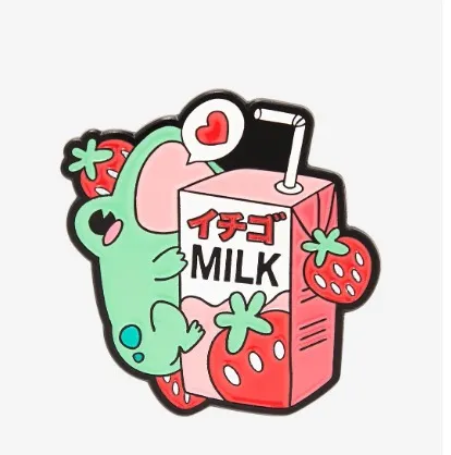 Frog Strawberry Milk Enamel Pin | Hot Topic