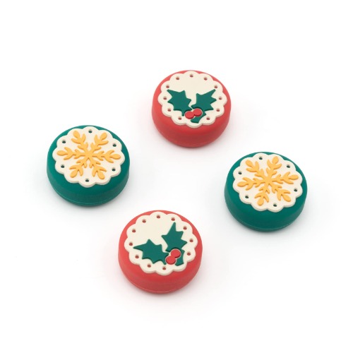 GeekShare Christmas Theme Thumb Grip Caps,Compatible with Nintendo Switch / OLED & Switch Lite,Soft Silicone Joystick Cover-4PCS