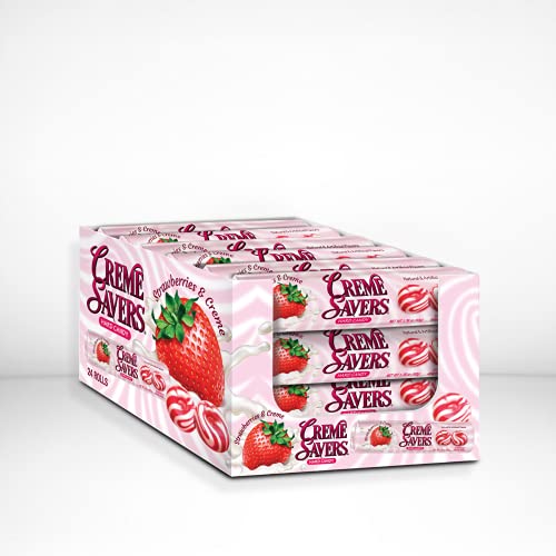 CREME SAVERS Strawberries and Creme Hard Candy, 24 Count, 0.11 Pounds - Strawberries and Creme - 24 Count (Pack of 1)
