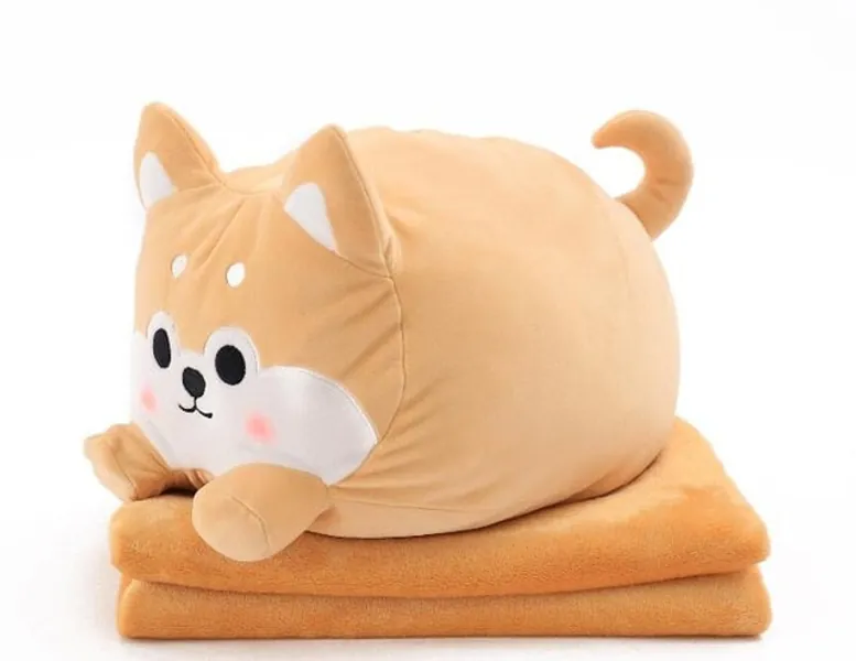 Roly the Shiba Pillow Blanket (2 COLORS) - Brown