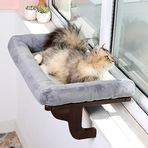 Zakkart Cat Perch for Window Sill with Bolster