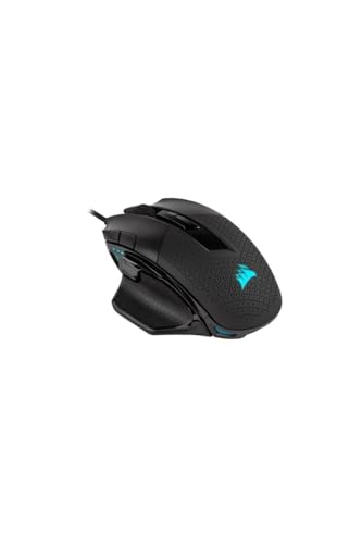 CORSAIR NIGHTSWORD RGB Wired Tunable FPS/MOBA Gaming Mouse – 18,000 DPI – 10 Programmable Buttons – Weight System – iCUE Compatible – PC, Mac, PS5, PS4, Xbox – Black - Black - Nightsword - Single