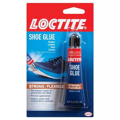 Loctite Shoe Glue, Strong & Flexible Fabric Glue, Resistant to Water, Impact, & Vibrations, Dries Clear - 0.6 fl oz Bottle, 1 Pack - 1 Pack