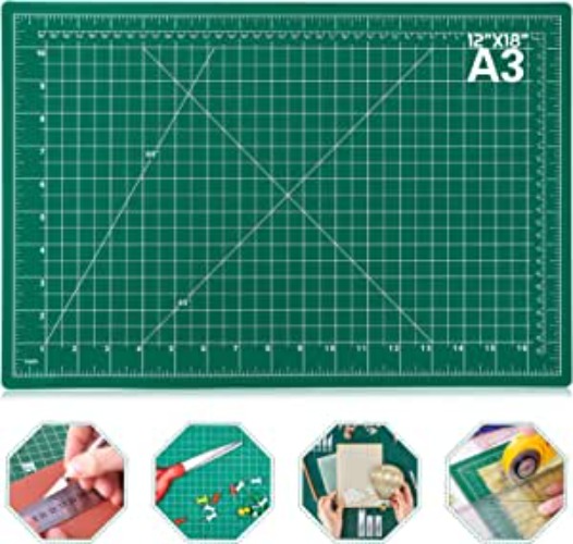 anezus Self Healing Sewing Mat, 12inch x 18inch Rotary Cutting Mat Double Sided 5-Ply Craft Cutting Board for Sewing Crafts Hobby Fabric Precision Scrapbooking Project - A3: 18x12 Inches