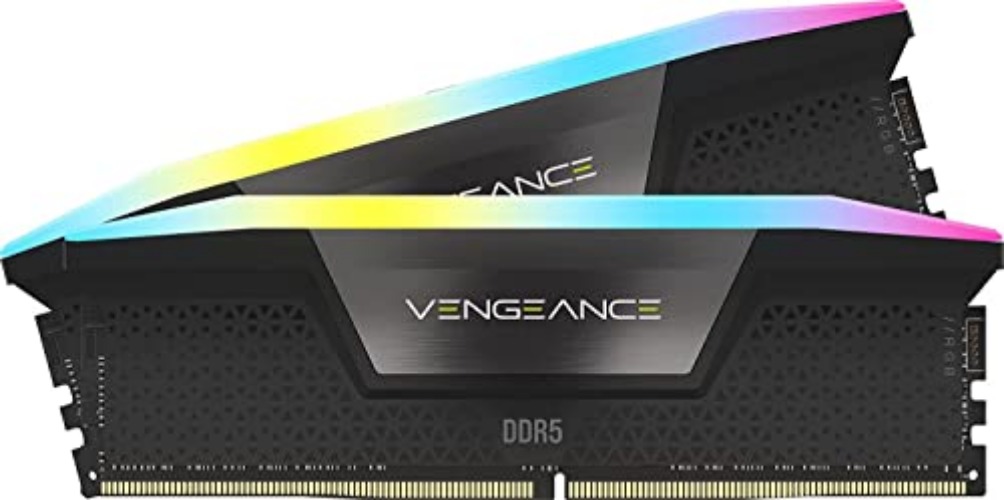 CORSAIR VENGEANCE RGB DDR5 RAM 32GB (2x16GB) 6400MHz CL36 Intel XMP iCUE Compatible Computer Memory - Black (CMH32GX5M2B6400C36) - 32GB (2x16GB) - Black