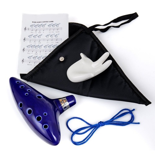 Legend of Zelda Ocarina, WoneNice 12 Hole Alto C Ocarina (12 Hole Ocarina with Stand) - 